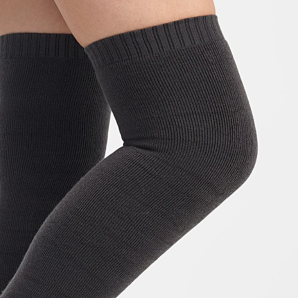 Lemon gray terry-lined tigh-highs overknee socks NWT - Picture 8 of 8